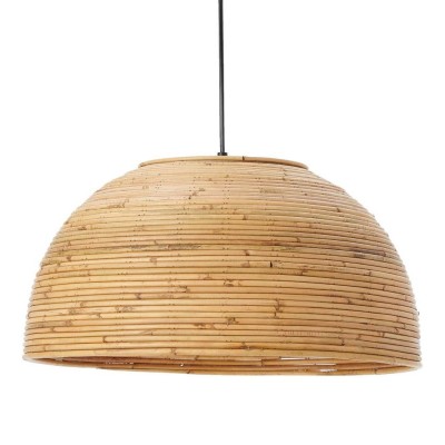 Rattan semi-circular wicker hanging lampshade(#2899)-gallery-0