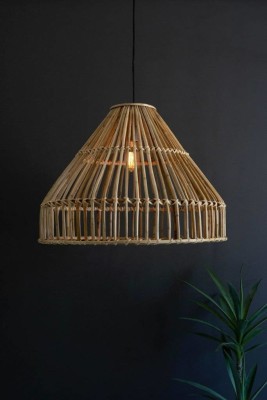Rattan trendy wicker hanging lampshade(#2911)-gallery-0