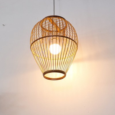 Attractive oval shaped hanging bamboo lamp(#2979)-gallery-1