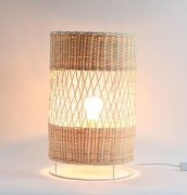 Rattan attractive cylindrical shaped wicker hanging lampshade(#3012) - Getkraft.com