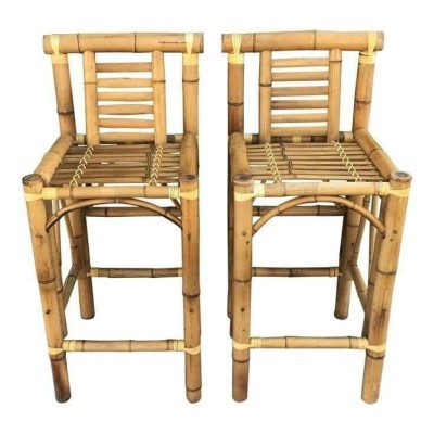 Antique bamboo artistic bar chair(#3048)-gallery-0