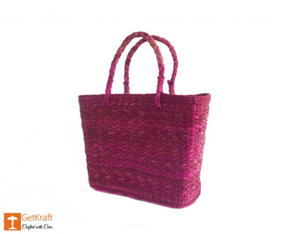 Natural Straw Handmade Purple Shoulder Bag(#377)-gallery-2