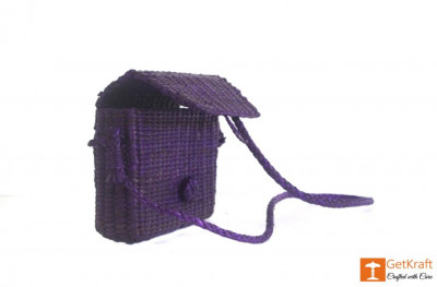 Natural Eco friendly Straw Handmade Dark Blue Clutch Purse(#380)-gallery-1