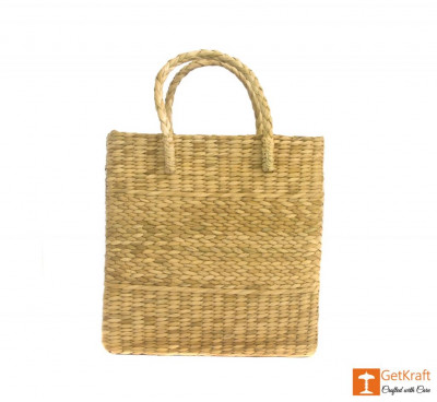Natural Straw Handmade Shopping Tote Bag(#386)-gallery-1