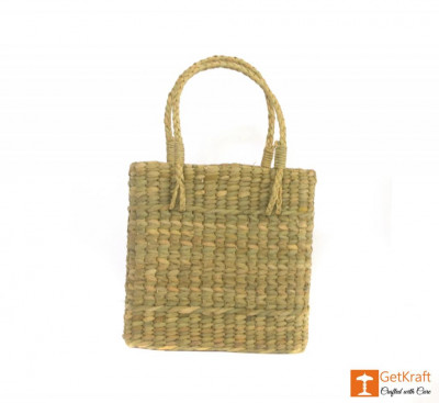 Natural Straw Handmade Slim and Small Bag(#389)-gallery-1