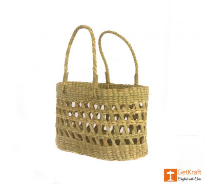 Natural Straw Handmade Net Bag(#390)-gallery-3