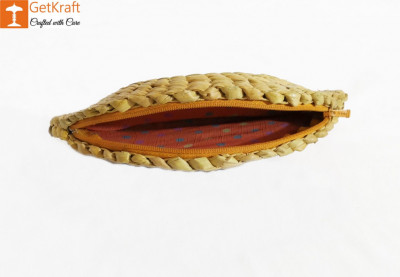 Natural Straw Handmade Clutch(#393)-gallery-1