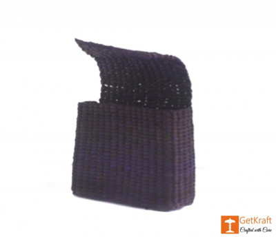 Natural Straw Handmade Blue Coloured Envelop bag(#394)-gallery-1