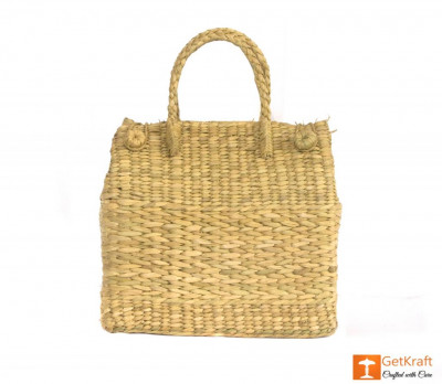 Natural Straw Grass Handmade Picnic Basket(#397)-gallery-1