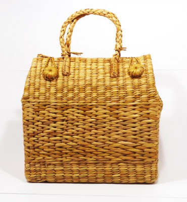 Natural Straw Grass Handmade Picnic Basket(#397)-gallery-4