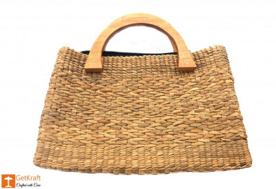 Natural Straw Bowler Bag(#400)-gallery-1