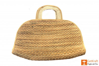 Natural Straw Handmade Bowler Bag(#413)-gallery-1