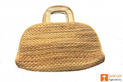 Natural Straw Handmade Bowler Bag(#413)-gallery-2