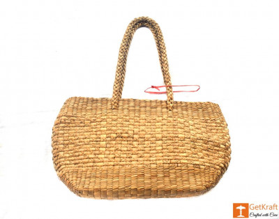 Natural Straw Oval Handbag(#417)-gallery-2