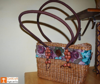 Natural Straw Designer Tote Bag(#420)-gallery-1