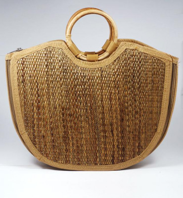Natural Straw Handmade Large U-bag(#426)-gallery-3