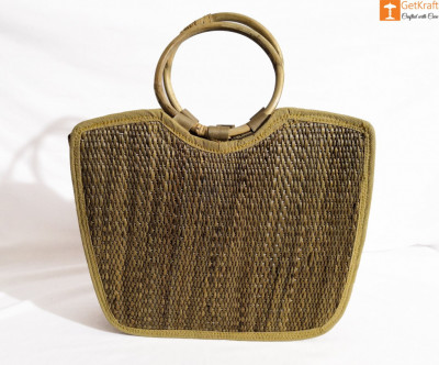 Natural Straw Handmade Large U-bag(#426)-gallery-4