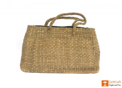 Medium-sized Bowler Natural Straw Bag(#428)-gallery-1