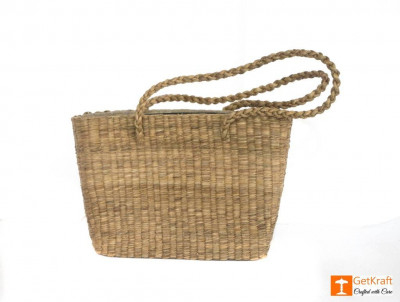 Natural StrawHandmade Bag with long handle(#430)-gallery-0