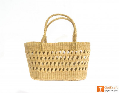 Natural Straw Handcrafted Net Basket(#433)-gallery-1