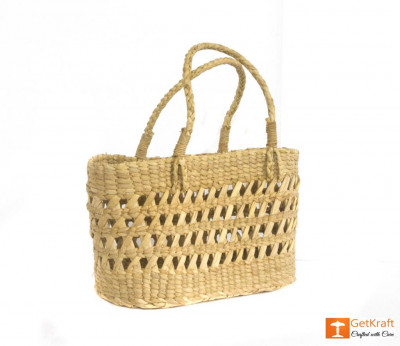 Natural Straw Handcrafted Net Basket(#433)-gallery-0