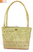 Large Natural Straw Handbag with beautiful design and handle(#513) - Getkraft.com