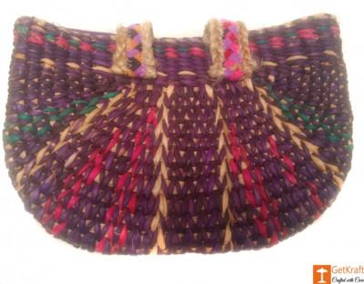 Large Natural Straw Multicolored Handbag(#518)-gallery-0