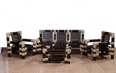 Stylish Bamboo Sofa Set with Table for Living room(#555)-gallery-0