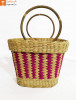 Large Natural Straw Multicolored Handbag(#578)-thumb-0