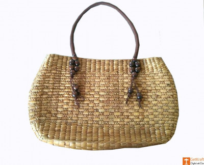 Medium-sized Handmade Straw Bag(#582)-gallery-2
