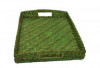 Ethnic Bamboo Serving Tray (Green) Length 40 cm(#600) - Getkraft.com