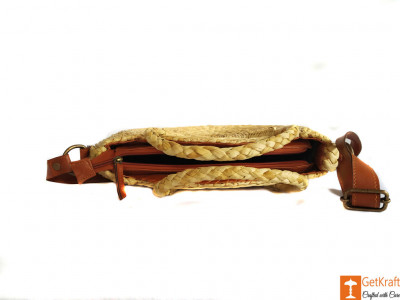 Natural Straw Large Handbag with Long Adjustable Belt for Women(#604)-gallery-1