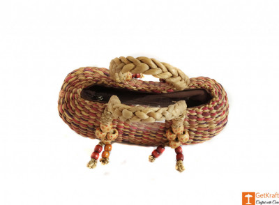 Straw Handmade Multi-coloured Bag(#614)-gallery-2