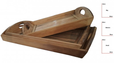 Bamboo Tea Trays Big - Medium - Small by DB Industries(#760)-gallery-0