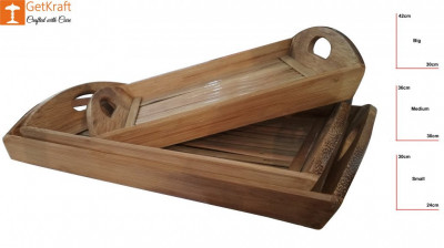 Bamboo Tea Trays Big - Medium - Small by DB Industries(#761)-gallery-2