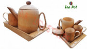 Bamboo Tea pot Crockery Set 1 Tea pot 2 Mugs Assam Handicrafts(#779) - Getkraft.com
