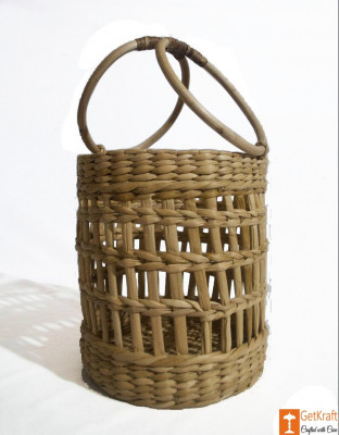 Kouna Cylindrical Designer Net Basket with Handle(#788)-gallery-0