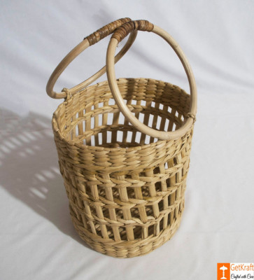 Kouna Cylindrical Designer Net Basket with Handle(#788)-gallery-1