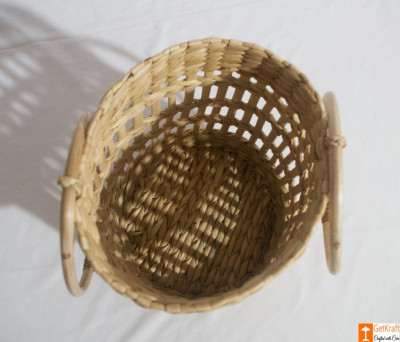 Kouna Cylindrical Designer Net Basket with Handle(#788)-gallery-2