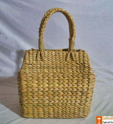 Medium Natural Straw Water Reed Handbag for Women(#794)-gallery-2