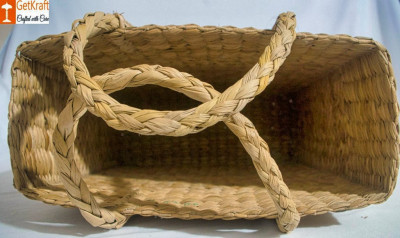 Handmade Straw Beach Picnic Shopping Bag(#797)-gallery-2