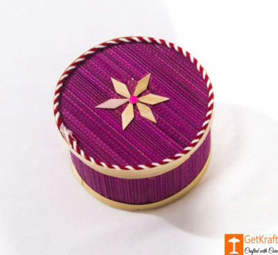 Bamboo Decorative Round Basket for Home(#799)-gallery-1