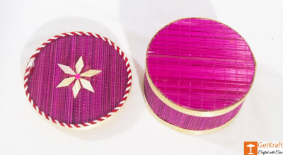 Bamboo Decorative Round Basket for Home(#799)-gallery-3