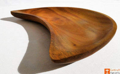 Wooden Acacia Crescent Moon Shaped Catch-all Tray(#813)-gallery-1