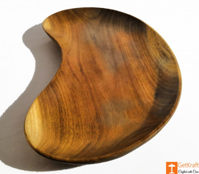 Wooden Kidney-Shaped Tray Key Tray-Catch all Tray-Valet Tray(#817)-gallery-1