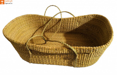 Baby Basket made from Kauna-Water Reed(#825)-gallery-0