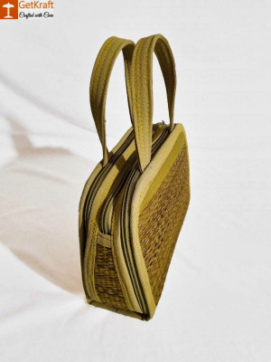 Natural Straw Designer Mini Handbag(#858)-gallery-1