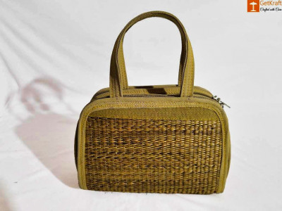 Natural Straw Designer Mini Handbag(#858)-gallery-0