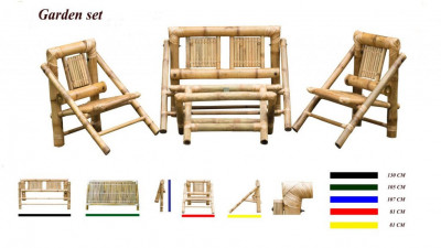 Bamboo Foldable Outdoor Chair Set(#885)-gallery-1