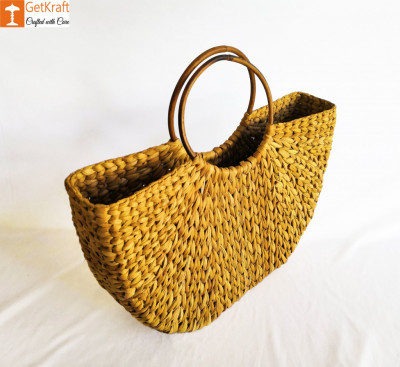 Womens Handmade U bag made of Natural Straw(#888)-gallery-1